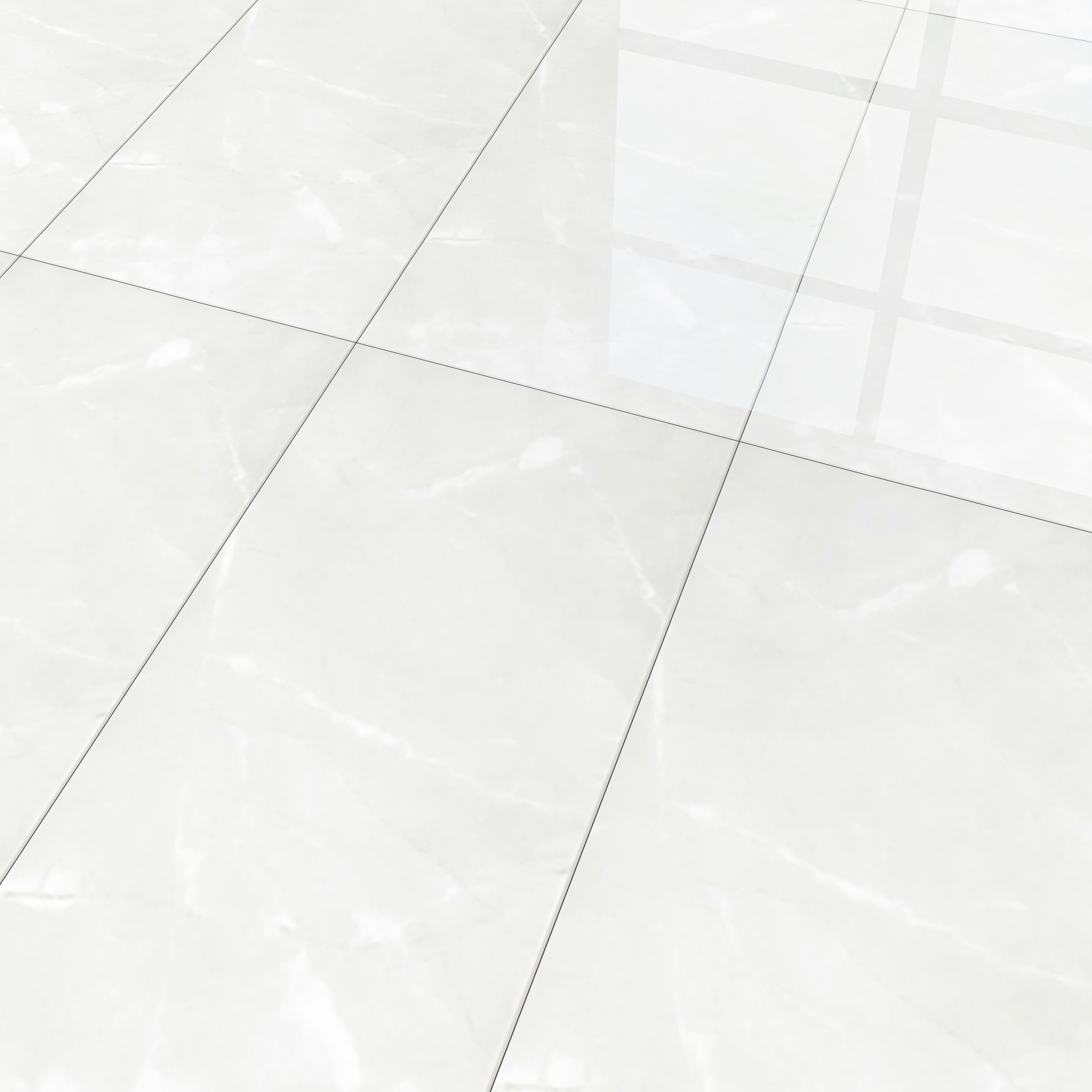 Marble Carrara Wall & Floor Tile TL 01094 Off-White 4 ft x 2 ft Glossy Finish Vitrified Tile - 9 mm | 1 Random Design | Suitable For Living Room, Bedroom, Dining