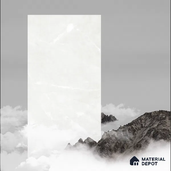 Marble Carrara Wall & Floor Tile TL 01094 Off-White 4 ft x 2 ft Glossy Finish Vitrified Tile - 9 mm | 1 Random Design | Suitable For Living Room, Bedroom, Dining