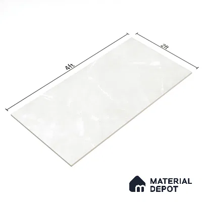 Marble Carrara Wall & Floor Tile TL 01094 Off-White 4 ft x 2 ft Glossy Finish Vitrified Tile - 9 mm | 1 Random Design | Suitable For Living Room, Bedroom, Dining