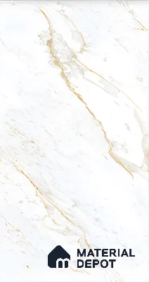 Marble Calacatta Wall & Floor Tile TL 01096 Off-White 4 ft x 2 ft Glossy Finish Vitrified Tile - 9 mm | 3 Random Designs | Suitable For Living Room, Bedroom, Dining