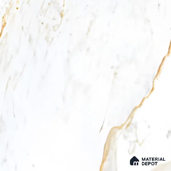 Marble Calacatta Wall & Floor Tile TL 01096 Off-White 4 ft x 2 ft Glossy Finish Vitrified Tile - 9 mm | 3 Random Designs | Suitable For Living Room, Bedroom, Dining