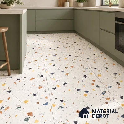 TL 01103 Vibrant Terrazo Carving Matte Finish 600 x 1200 mm Vitrified Wall & Floor Tile - 9 mm