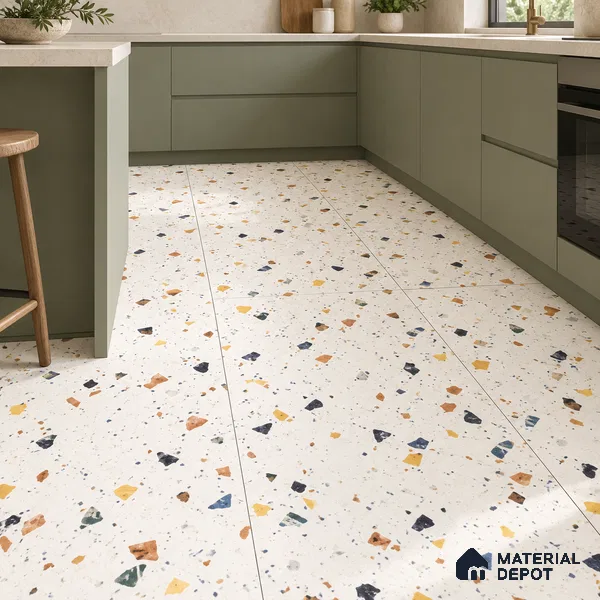 TL 01103 Vibrant Terrazo Carving Matte Finish 600 x 1200 mm Vitrified Wall & Floor Tile - 9 mm