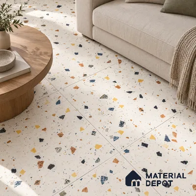 TL 01103 Vibrant Terrazo Carving Matte Finish 600 x 1200 mm Vitrified Wall & Floor Tile - 9 mm