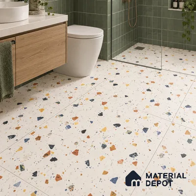 TL 01103 Vibrant Terrazo Carving Matte Finish 600 x 1200 mm Vitrified Wall & Floor Tile - 9 mm