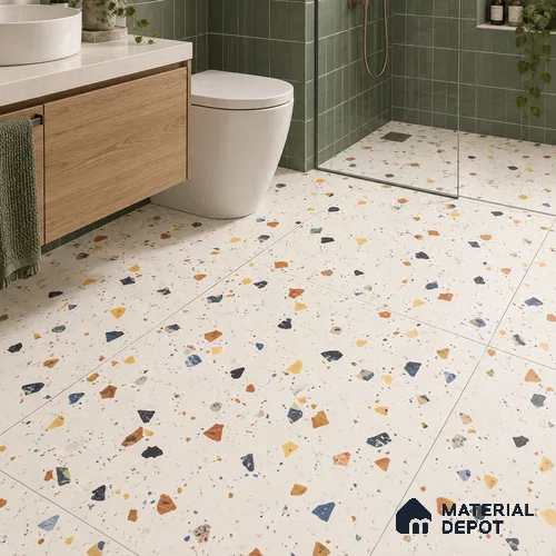 TL 01103 Vibrant Terrazo Carving Matte Finish 600 x 1200 mm Vitrified Wall & Floor Tile - 9 mm