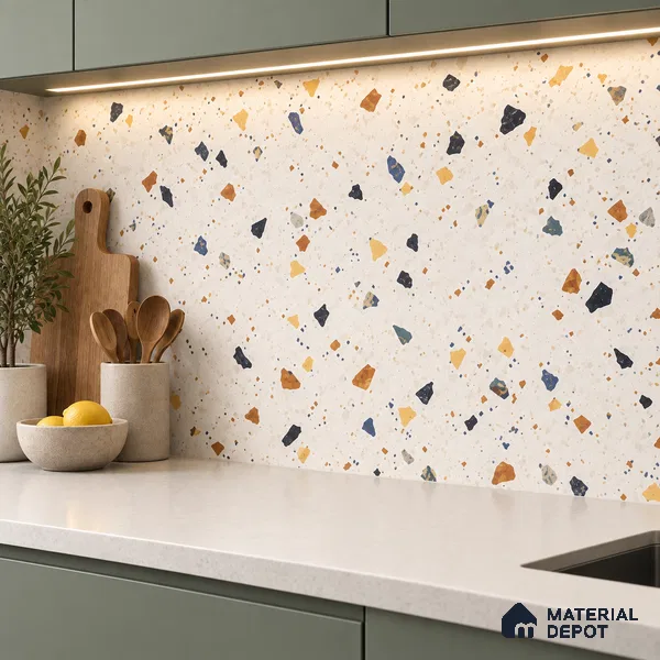 TL 01103 Vibrant Terrazo Carving Matte Finish 600 x 1200 mm Vitrified Wall & Floor Tile - 9 mm