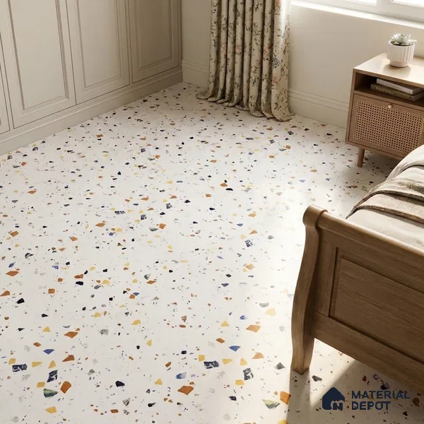 TL 01103 Vibrant Terrazo Carving Matte Finish 600 x 1200 mm Vitrified Wall & Floor Tile - 9 mm