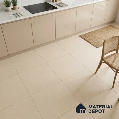TL 01107 Beige Stone Matte Finish 600 x 600 mm Stone Full Body Vitrified Wall & Floor Tile - 9 mm (Sample)
