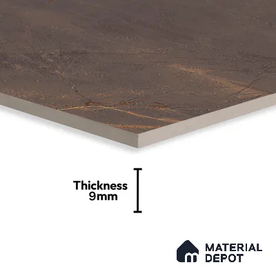 Marble Emperador Wall & Floor Tile TL 01152 Coffee Brown 4 ft x 2 ft High Gloss Finish Vitrified Tile - 9 mm | Suitable For Living Room, Bedroom, Dining