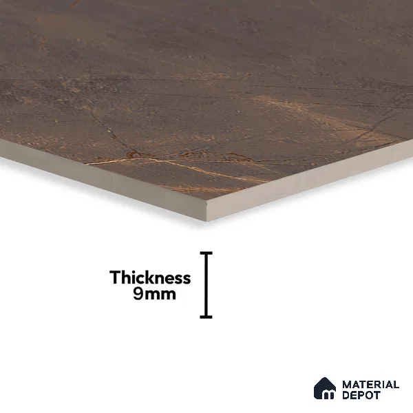 Marble Emperador Wall & Floor Tile TL 01152 Coffee Brown 4 ft x 2 ft High Gloss Finish Vitrified Tile - 9 mm | Suitable For Living Room, Bedroom, Dining