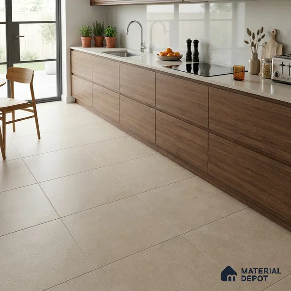 Terrazzo Wall & Floor Tile TL 01172 Zuri Beige Matte Finish 600 x 600 mm Vitrified Tile - 9 mm