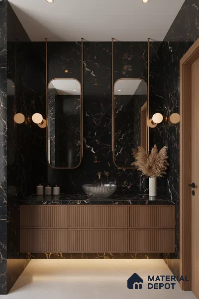Endless Wall & Floor Vitrified Tile Space Black 4 ft x 2 ft | TL 01196 High Gloss Finish Tile - 9 mm | Suitable for Living Room, Bedroom