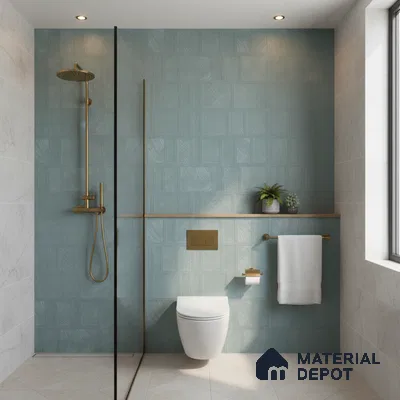 TL 01202 B Quanto Aqua HL 2 600x300 mm Ceramic Bathroom Wall Tile - 8 mm (Sample)
