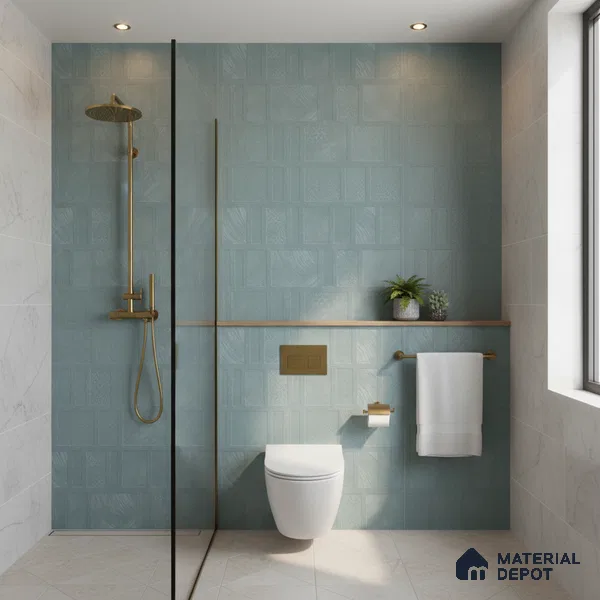 TL 01202 B Quanto Aqua HL 2 600x300 mm Ceramic Bathroom Wall Tile - 8 mm (Sample)