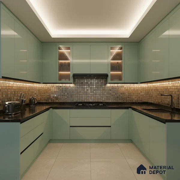 Mosaic Wall Tile TL 01426 Gold Metallic 300x300 mm Glossy Finish Porcelain Tile - 8 mm (Sample)