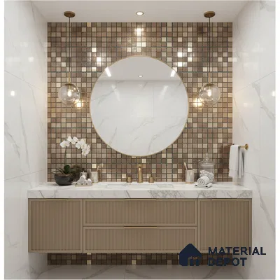 Mosaic Wall Tile TL 01426 Gold Metallic 300x300 mm Glossy Finish Porcelain Tile - 8 mm (Sample)