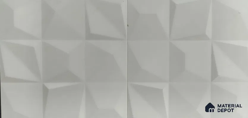 3D Wall Tile TL 01433 A Dusk White 300 x 300 mm Ceramic Glazed Matte Finish Tile - 9 mm