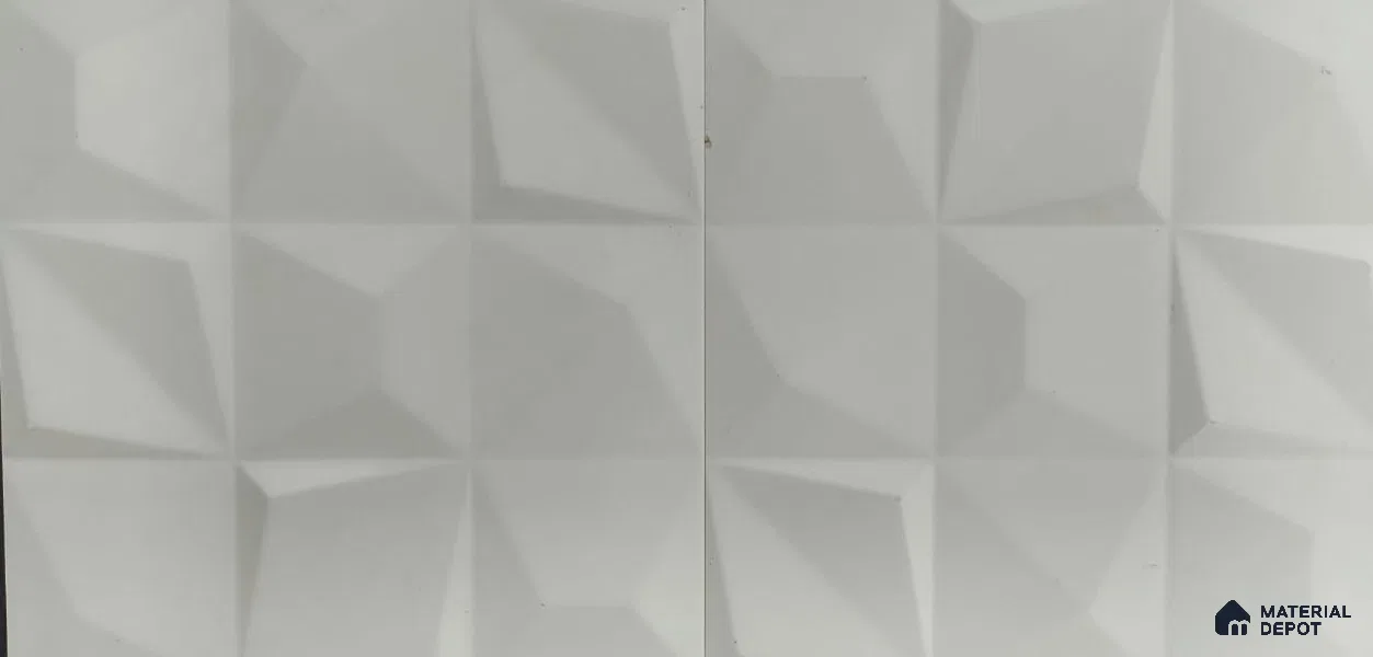 3D Wall Tile TL 01433 A Dusk White 300 x 300 mm Ceramic Glazed Matte Finish Tile - 9 mm