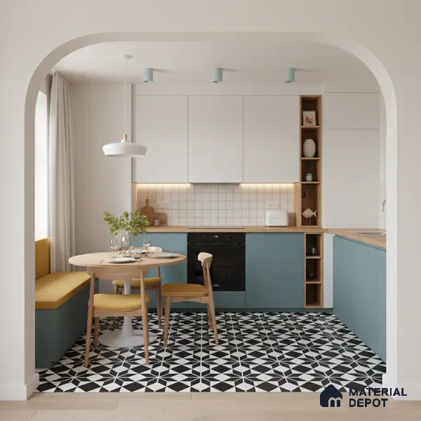 Moroccan Wall & Floor Tile TL 01437 Eerie Black 2 ft x 2 ft Matte Finish Vitrified Tile - 9 mm | Suitable For Kitchen, Bathroom, Dining Area | Please Expect a Slight Variation of Pattern