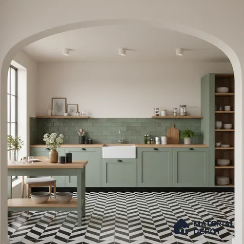 Moroccan Wall & Floor Tile TL 01439 Polar Monochrome 2 ft x 2 ft Matte Finish Vitrified Tile - 9 mm | Suitable For Balcony, Bathroom, Dining Area | Please Expect a Slight Variation of Pattern