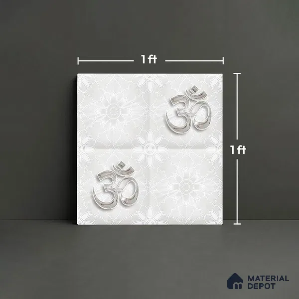 3D Wall Tile TL 01460 B Piazza Omkara HL 300 x 300 mm Ceramic Glazed Glossy Finish Tile - 9 mm