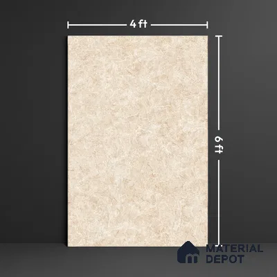 Budget Friendly Large Format Marble Floor & Wall Tile TL 01461 A Aspire Beige 6 ft x 4 ft Glossy Finish Vitrified Tile - 9 mm | Suitable For Living Room, Bedroom, Office | Adhesive and Spacers Must be Used During Installation
