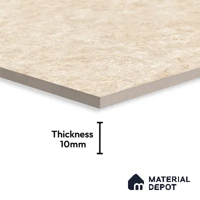 Budget Friendly Large Format Marble Floor & Wall Tile TL 01461 A Aspire Beige 6 ft x 4 ft Glossy Finish Vitrified Tile - 9 mm | Suitable For Living Room, Bedroom, Office | Adhesive and Spacers Must be Used During Installation