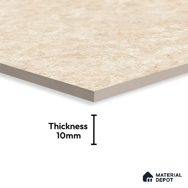 Budget Friendly Large Format Marble Floor & Wall Tile TL 01461 A Aspire Beige 6 ft x 4 ft Glossy Finish Vitrified Tile - 9 mm | Suitable For Living Room, Bedroom, Office | Adhesive and Spacers Must be Used During Installation