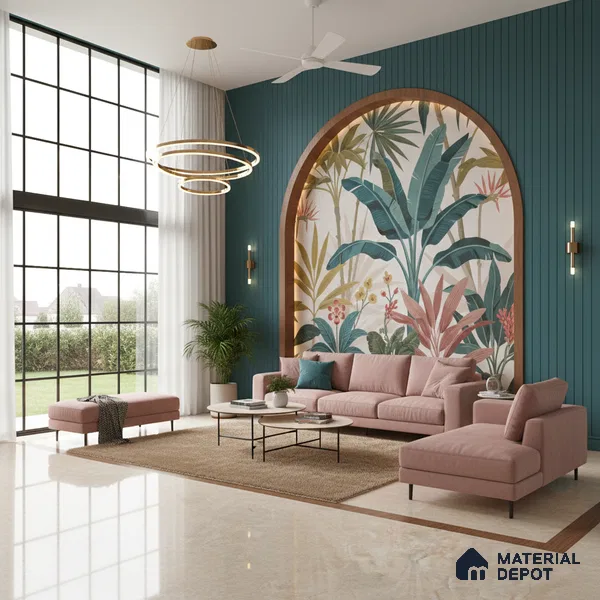 Budget Friendly Large Format Marble Floor & Wall Tile TL 01461 A Aspire Beige 6 ft x 4 ft Glossy Finish Vitrified Tile - 9 mm | Suitable For Living Room, Bedroom, Office | Adhesive and Spacers Must be Used During Installation