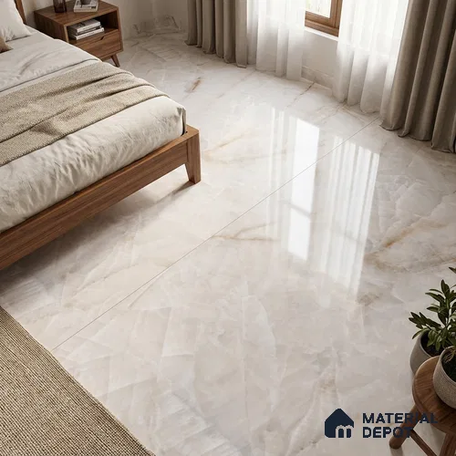 TL 01463 B Beige Latte 6 ft x 4 ft Glossy Finish Floor Vitrified Tile - 15 mm