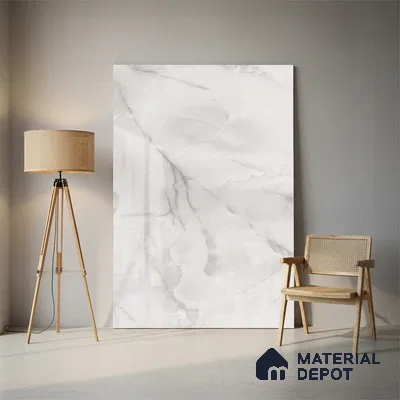 Large Format Marble Floor & Wall Tile TL 01466 Mercato Onyx 6 ft x 4 ft Glossy Finish Vitrified Tile - 9 mm | Suitable For Living Room, Bedroom, Office | Adhesive and Spacers Must be Used During Installation
