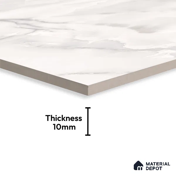 Large Format Marble Floor & Wall Tile TL 01466 Mercato Onyx 6 ft x 4 ft Glossy Finish Vitrified Tile - 9 mm | Suitable For Living Room, Bedroom, Office | Adhesive and Spacers Must be Used During Installation