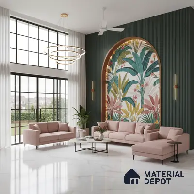 Large Format Marble Floor & Wall Tile TL 01466 Mercato Onyx 6 ft x 4 ft Glossy Finish Vitrified Tile - 9 mm | Suitable For Living Room, Bedroom, Office | Adhesive and Spacers Must be Used During Installation