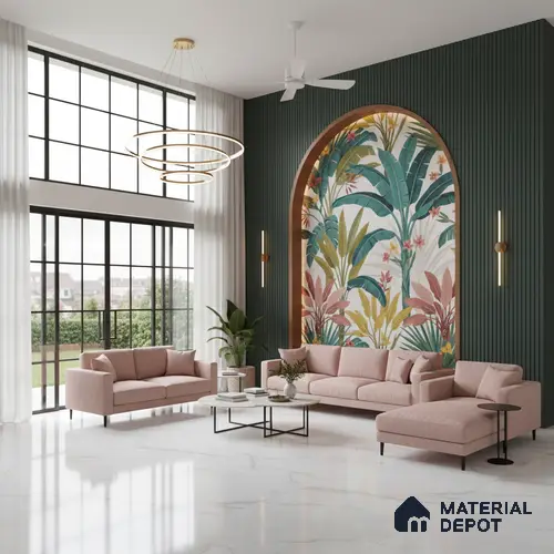 Large Format Marble Floor & Wall Tile TL 01466 Mercato Onyx 6 ft x 4 ft Glossy Finish Vitrified Tile - 9 mm | Suitable For Living Room, Bedroom, Office | Adhesive and Spacers Must be Used During Installation