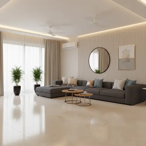 Large Format Marble Floor & Wall Tile TL 01469 Royal Crema Marfil 6 ft x 4 ft Glossy Finish Vitrified Tile - 9 mm | Suitable For Living Room, Bedroom, Office | Adhesive and Spacers Must be Used During Installation