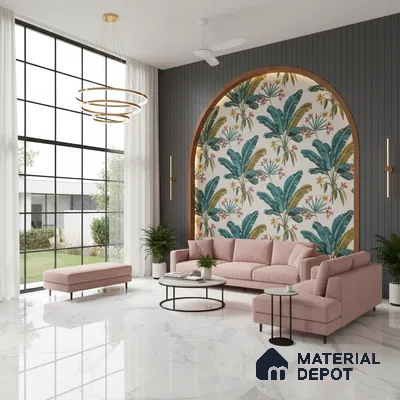 Large Format Marble Floor & Wall Tile TL 01471 A Statuario Violla 6 ft x 4 ft Glossy Finish Vitrified Tile - 9 mm | Suitable For Living Room, Bedroom, Office | Adhesive and Spacers Must be Used During Installation