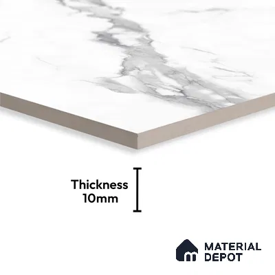 Budget Friendly Large Format Marble Floor & Wall Tile TL 01476 Amber Statuario 6 ft x 4 ft Glossy Finish Vitrified Tile - 9 mm | Suitable For Living Room, Bedroom, Office | Adhesive and Spacers Must be Used During Installation