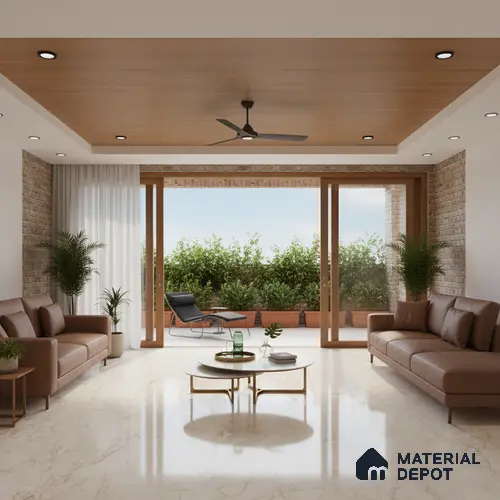 TL 01480 B Tulip Crema 1800 x 1200 mm Polished Glossy Finish Vitrified Tile - 15 mm | Adhesive and Spacers Must be Used During Installation