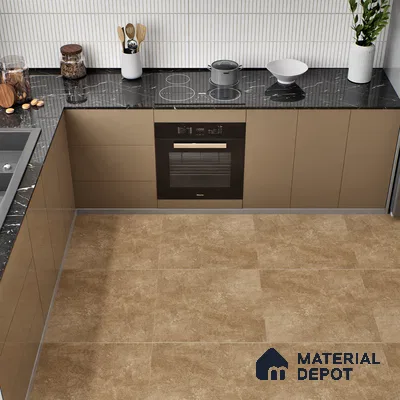 Stone Wall & Floor Tile TL 01483 A Dun Brown 2 ft x 2 ft Matte Finish Porcelain Tile - 9 mm