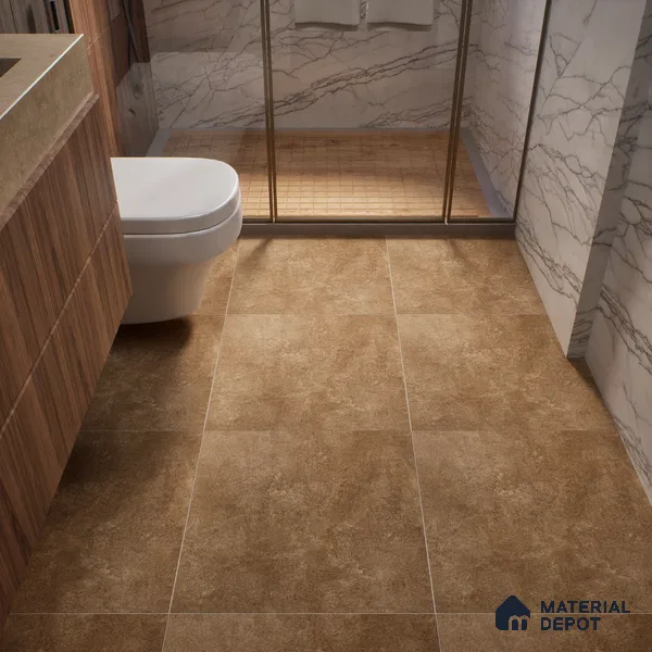 Stone Wall & Floor Tile TL 01483 A Dun Brown 2 ft x 2 ft Matte Finish Porcelain Tile - 9 mm
