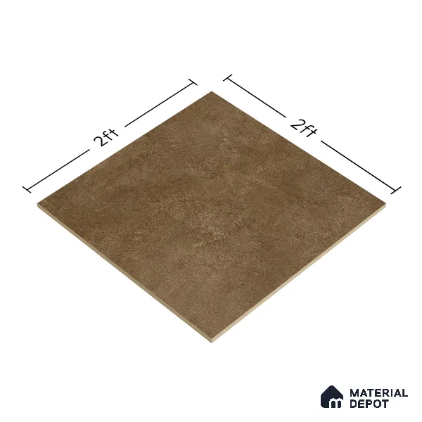 Stone Wall & Floor Tile TL 01483 A Dun Brown 2 ft x 2 ft Matte Finish Porcelain Tile - 9 mm