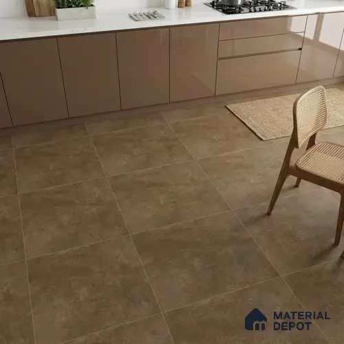 Stone Wall & Floor Tile TL 01483 A Dun Brown 2 ft x 2 ft Matte Finish Porcelain Tile - 9 mm