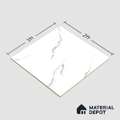 TL 01485 Pearl White 2 ft x 2 ft Matte Finish Wall and Floor Porcelain Tile - 9 mm