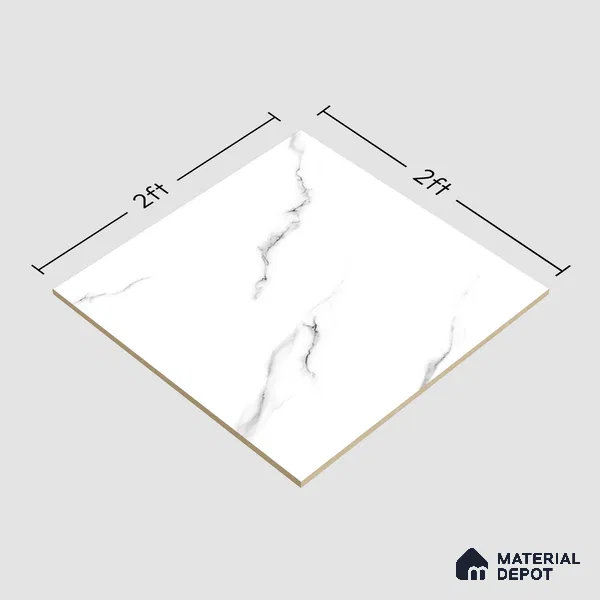 TL 01485 Pearl White 2 ft x 2 ft Matte Finish Wall and Floor Porcelain Tile - 9 mm