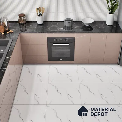 TL 01485 Pearl White 2 ft x 2 ft Matte Finish Wall and Floor Porcelain Tile - 9 mm
