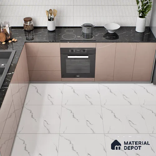 TL 01485 Pearl White 2 ft x 2 ft Matte Finish Wall and Floor Porcelain Tile - 9 mm
