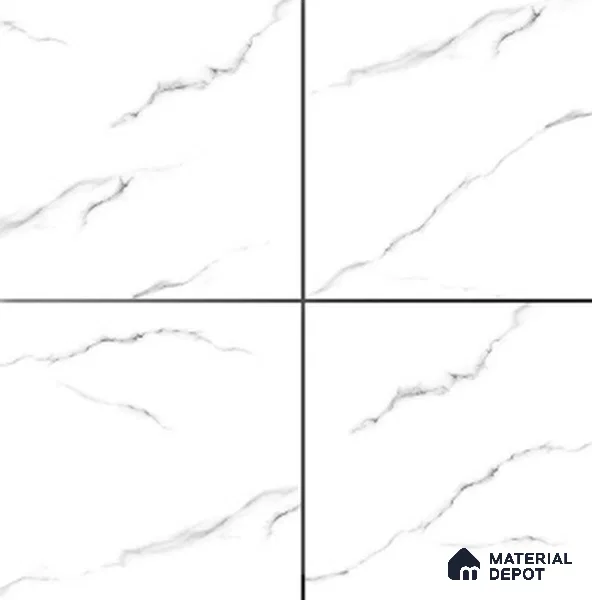 TL 01485 Pearl White 2 ft x 2 ft Matte Finish Wall and Floor Porcelain Tile - 9 mm
