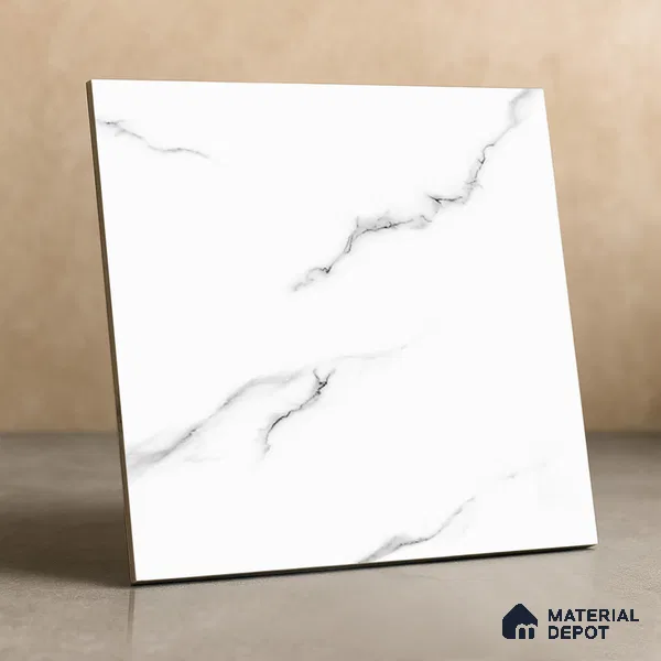 TL 01485 Pearl White 2 ft x 2 ft Matte Finish Wall and Floor Porcelain Tile - 9 mm