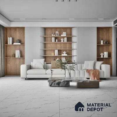 TL 01485 Pearl White 2 ft x 2 ft Matte Finish Wall and Floor Porcelain Tile - 9 mm